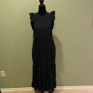 Universal Thread Black Ruffled Maxi Dress